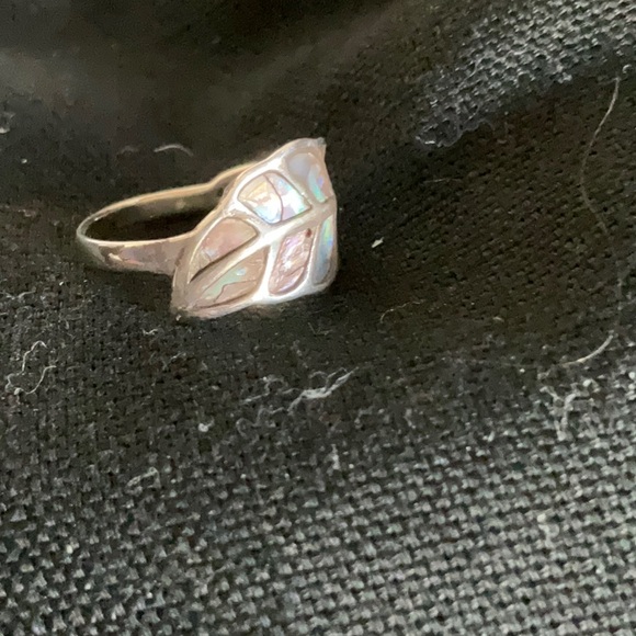 Silver and Abalone size 6.5 Ring - Picture 2 of 4